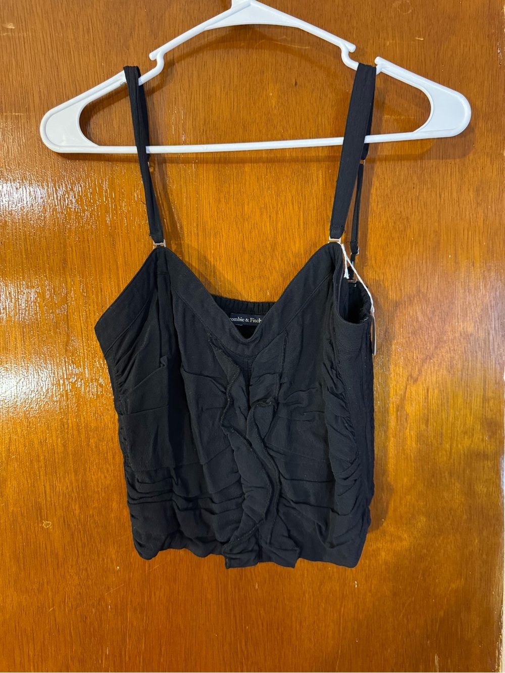 Abercrombie & Fitch Black Ruched Spaghetti-Strap Cami